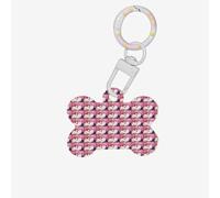 White Swans with Pink Floral Tree Printing 1 Pc Dog Bone Shape Id Tags Double Sided with Key Ring Craft for Pets