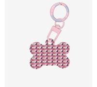 White Swans with Pink Floral Tree Printing 1 Pc Dog Bone Shape Id Tags Double Sided with Key Ring Craft for Pets