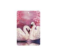 White Swans With Pink Floral Tree Printing 10 Pieces Air Freshener Car Hanging Cards Air Freshener Sheets With Rope For Cars Home