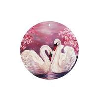 White Swans With Pink Floral Tree Printing 10 Pieces Air Freshener Car Hanging Cards Air Freshener Sheets With Rope For Cars Home