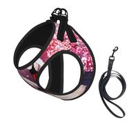 White Swans With Pink Floral Tree Printing Puppy Summer Vest Harness With Reflective,Dog Accessories For Small Medium Large Dogs And Cats