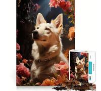 White Swiss Shepherd Dog Adults 1000 Piece Jigsaw Puzzle Memory Fun Game Clean Cut Sturdy Components Unique Gift for Stress Relief (50x75cm)
