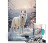 White Swiss Shepherd Dog Adults 1000 Pieces Puzzle Mind Training Fun Burr Free Clean Cut Pieces Heartwarming Gathering Activity (38x26cm)