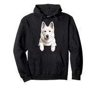 White Swiss Shepherd Dog Cute Peeking Berger Blanc Suisse Pullover Hoodie
