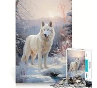 White Swiss Shepherd Dog Jigsaw Puzzles 1000 Piece for Adults Recall Fun Play Firm Fit Secure Assembly Family Fun Night Activity (38x52cm)