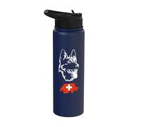 White Swiss Shepherd Stainless Steel Insulated Water Bottle
