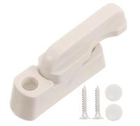 White T Handle Window Latch Lock for Hinged Casement Sashes | Surface Mount Design, Anti Theft Secondary Locking, Includes Screws and Cover Caps for Wooden Frames