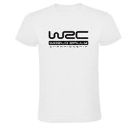 White T-Shirt with WRC World Rally Championship Logo Men's 100% Cotton Sizes S M L XL XXL Short Sleeves, White, XL