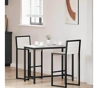 White Table 100 x 50 x 77 cm Engineers Wood and Steel with Height-Adjustable Metal Frame, Versatile Desk, Side Table, Dining Table for Living Room, Office, Bedroom