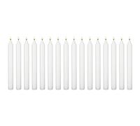 White Table Household Dinner Tapered Candles, Decorative Household Candles, Unscented, Natural Vegan Wax, Clean Burn, 6 Hours Burning Time, 18cm / 7" Long (Pack of 16)
