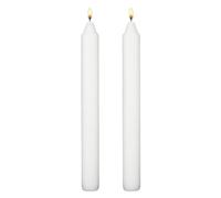 White Table Household Dinner Tapered Candles, Decorative Household Candles, Unscented, Natural Vegan Wax, Clean Burn, 6 Hours Burning Time, 18cm / 7" Long (Pack of 2)