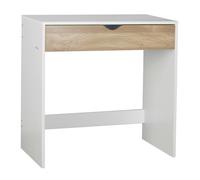 (White Table & Oak Drawers) 1 Drawer Dressing Table Wooden Work Desk Furniture