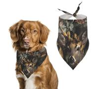 White Tail Buck in Fall Cute Dog Bandanas Adjustable Bibs Puppy Neckerchief for Cat Triangle Pet Scarf Summer