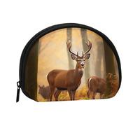 White Tail Deer Coin Purse Personalized Coin Bag for Women Men Change Purse Small Wallets with Zipper Mini Shell Coin Pouch Outdoor Shopping Change Storage Bag Handbags Gifts