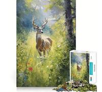White Tailed Deer 1000 Piece Puzzle For Adults Mind Skill Play Laser Cut for Flawless Fit Rewarding Activity for Rainy Days (50x75cm)