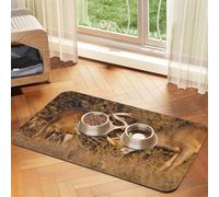 white tailed deer bucks Patterned Pet Feeding Mat with Water-Absorbing PU Top & Rubber Base - Anti-Slip Dog Cat Food Mat for Cats, Dogs & Pets, 30x45cm