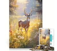 White Tailed Deer Jigsaw for Adults 1000 Pieces Brain Memory Game Laser Cut for Flawless Fit Unique Gift for Stress Relief (38x26cm)