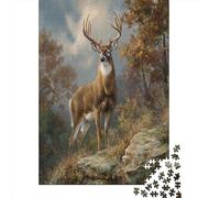 White-tailed Deer,Rätsel Für Erwachsene 70x50cm/1000pcs,Herausforderungsspiele Autumn Scenery