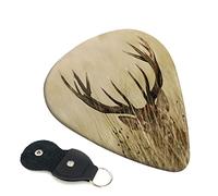 White Tailed Deer Set Of 6 Guitar Plectrums For Acoustic Guitar, Electric Guitar, Bass, Ukulele - Thin, Medium And Thick.