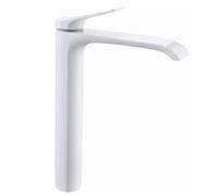 White Tall Basin Mixer Tap Bathroom Sink Faucets with Waterfall Design Single Lever Control for Hot & Cold Water Modern Bathroom T for Slish Washbasins
