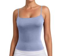 White Tank Tops Women Built in Bra Black Women's Basic Double Lined Scoop Neck Tank Tops Adjustable Cami Shirt Summer Sleeveless Top 2026 New Ladies Daily Casual Comfortable Home Wear 2XL 3XL XXL XL