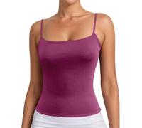 White Tank Tops Women Built in Bra Black Women's Basic Double Lined Scoop Neck Tank Tops Adjustable Cami Shirt Summer Sleeveless Top 2026 New Ladies Daily Casual Comfortable Home Wear 2XL 3XL XXL XL