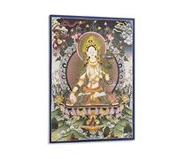 White Tara Buddhism Religion Meditation Poster Buddha Bodhisattva Artworks Canvas Aesthetic For Room Wall Art Modern Decor 20x30inch(50x75cm)