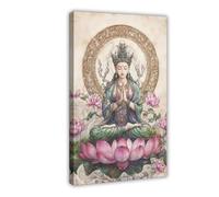 White Tara Goddess Print_ Tibetan Buddhist Canvas Poster Bedroom Decor Landscape Office Room Decor Gift 08x12inch(20x30cm)