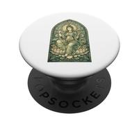 White Tara Tibetan Buddhism Goddess Ancient Stained Glass PopSockets Adhesive PopGrip