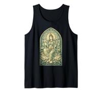 White Tara Tibetan Buddhism Goddess Ancient Stained Glass Tank Top