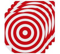 White Target Cloth Napkins 4 Pack Concentric Circles Reusable Dinner Table Napkins for Home Hotel Restaurant Weddings Party