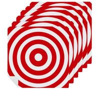 White Target Cloth Napkins 6 Pack Concentric Circles Reusable Dinner Table Napkins for Home Hotel Restaurant Weddings Party