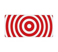 White Target Mouse Mat Concentric Circles Gaming Mouse Pad with Stitched Edges Non-Slip Large Desk Mat for PC Laptop Office Home Gamer 900x400x3mm Keyboard Mousepad
