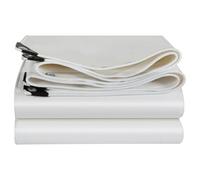 White Tarp Cover 1x1m 1x1.2m 1x1.5m PVC Waterproof Tarpaulin with Eyelets Heavy Duty Multipurpose Tarps for Swimming Pools, Caravan, Camping(1.2x1.8m)