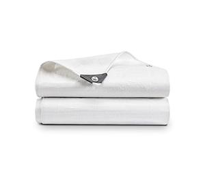 White Tarpaulin Waterproof Heavy duty 1.83m x 3.6m (Cut-Size) PE Plastic Tarp 110gsm Mediumweight Multipurpose Tarpaulin Sheet - Cover Garden Furniture Shed Market Stall (6ft x 11.8ft)
