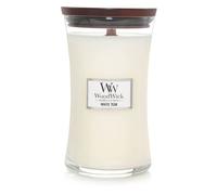 Woodwick Large Hourglass Scented Candle | White Teak | with Crackling Wick | Burn Time: up to 130 Hours