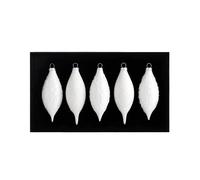 White Teardrop Glass Baubles