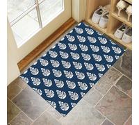 White Teardrops Doormat, Non-Slip Anti-Fatigue Eco-Friendly Rubber Indoor Door Mat, Rectangular (60 X 90 Cm), Deep Indigo Abstract Simplicitydurable And Machine Washable