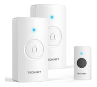 (White) TECKNET Wireless Doorbell, Door Bells Wireless IP65 Waterproof Battery Operated Cordless Door