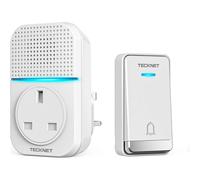 (White) TECKNET Wireless Doorbell, No Battery Required Self-Powered Door Bell