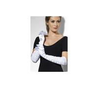 White Temptress Gloves - gloves long white temptress fancy dress ladies smiffys satin burlesque flapper 20s sexy