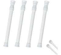 White Tension Rods 4-Pack Adjustable 30-50cm No Drill