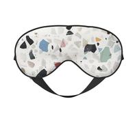 White Terrazzo Printed Eye Mask,Blackout Sleep & Eye Mask for Women,Sleep Mask with Adjustable Strap, Suitable for Both Bedtime and Travel