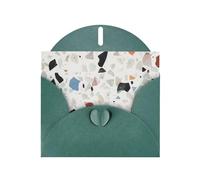White terrazzo Prints Pearl Paper Horizontal Festival Greeting Card for Birthday Cards and All Occasions, Dark Green