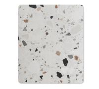 White Terrazzo Small Mouse Pad Non-Slip Rubber Base Gaming Mouse Pad Texture Customized Personalized Mouse Mat 18 * 22cm for Computer Laptop Home Office