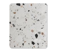 White Terrazzo Small Mouse Pad Non-Slip Rubber Base Gaming Mouse Pad Texture Customized Personalized Mouse Mat 25 * 30cm for Computer Laptop Home Office