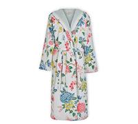 White terry bathrobe with hood pip studio good evening white - m