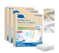 White Textile Dye - 10 Sheets Washing Machine Whitener & Odor Removal Clothing Paint, High-Performance Fabric Color Restore Solution for Cotton Wool Linen Shirts Dyeing and Laundry Brightening