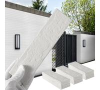 White Thin Brick - Veneer Faux Brick Wall Panels 8.5"x2.3" Covers 15 Sq.Ft for Interior and Exterior Walls, Kitchen Backsplash, Bedroom, Bathroom, Fireplace and Garden Fence (90 Pcs)
