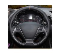 (White Thread) Black Artificial Leather Car Steering Wheel Cover For Kia K3 2013 K2 Rio